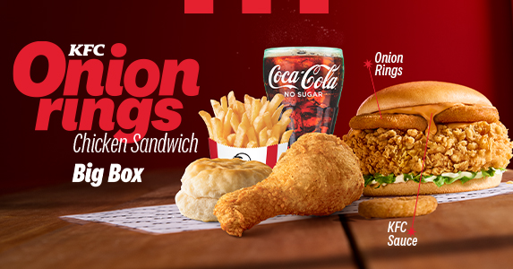 KFC Onion Rings Chicken Sandwich Big Box